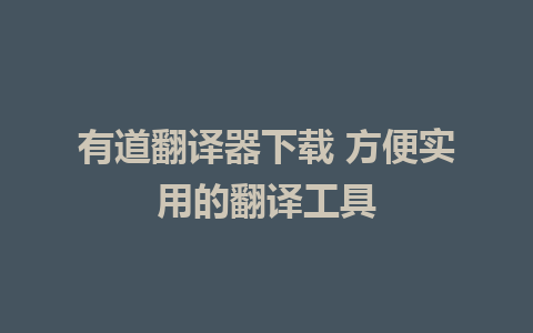 有道翻译器下载 方便实用的翻译工具