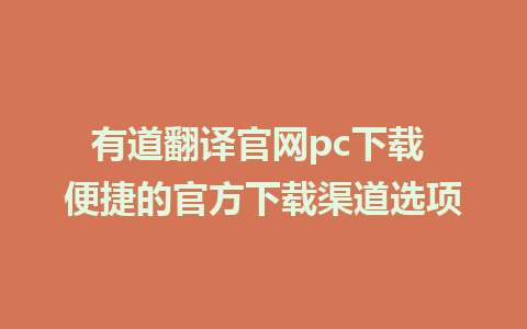 有道翻译官网pc下载 便捷的官方下载渠道选项