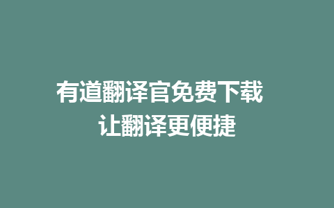 有道翻译官免费下载  让翻译更便捷