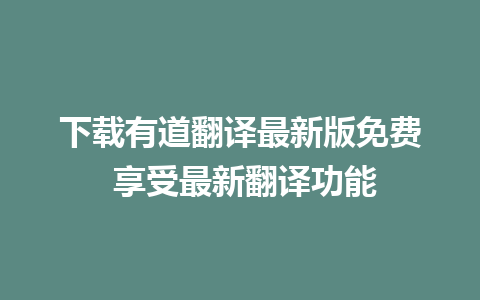 下载有道翻译最新版免费 享受最新翻译功能