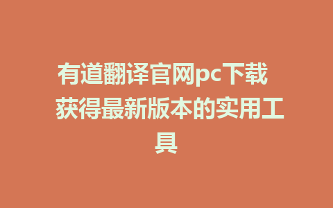 有道翻译官网pc下载  获得最新版本的实用工具